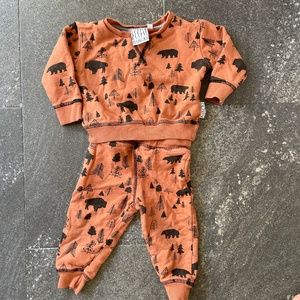 9-12 month bison and bear sweat suit